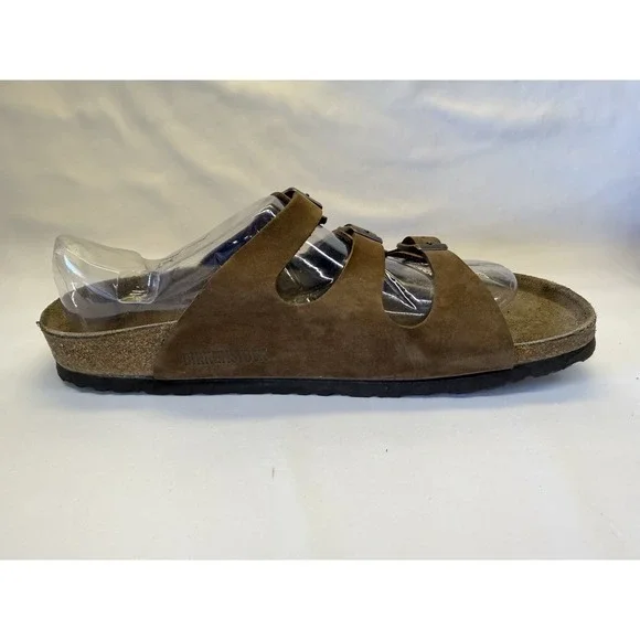 Birkenstock Florida Soft Footbed Nubuck Mocha Sandals Womens 11 Mens 9 Slip On - Picture 5 of 10